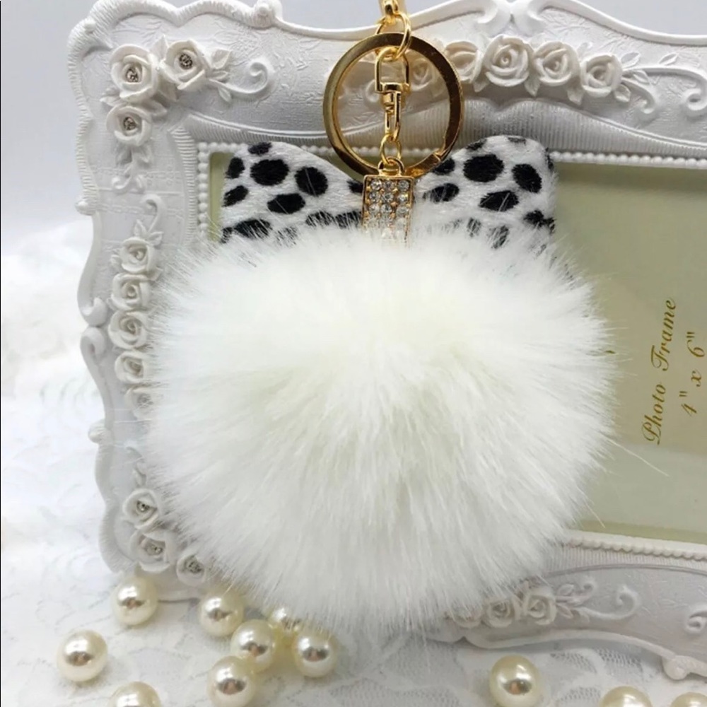❤️ Bow Tie Pom Pom❤️ Purse Charm / Keychain